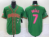 Men's Mexico Baseball #7 Julio Urias Number 2023 Green World Classic Stitched Jersey7,baseball caps,new era cap wholesale,wholesale hats